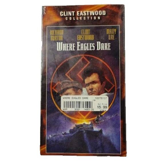 Where Eagles Dare VHS 1969 Movie Clint Eastwood PG NEW Sealed Watermark War - Picture 1 of 3